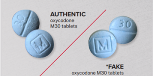 AUTHENTIC oxycodone M30 tablets / *FAKE oxycodone M30 tablets containing fentanyl