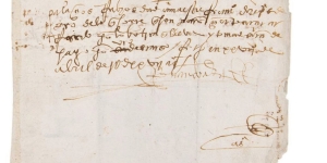 Front of manuscript signed by Conquistador Hernando Cortés in 1527