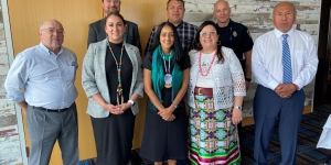 Associate Attorney General Vanita Gupta (center) and Chief Executive Melanie Benjamin (center right) with members of Tribal Leadership.