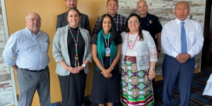 Associate Attorney General Vanita Gupta (center) and Chief Executive Melanie Benjamin (center right) with members of Tribal Leadership.
