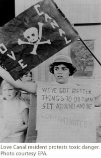 Love Canal resident protests toxic danger.  Photo courtesy EPA.