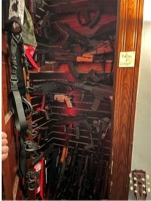 Guns found inside a bedroom closet