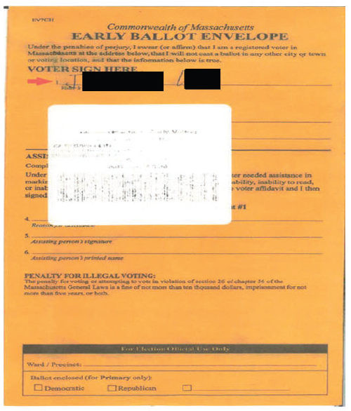 Early ballot envelope
