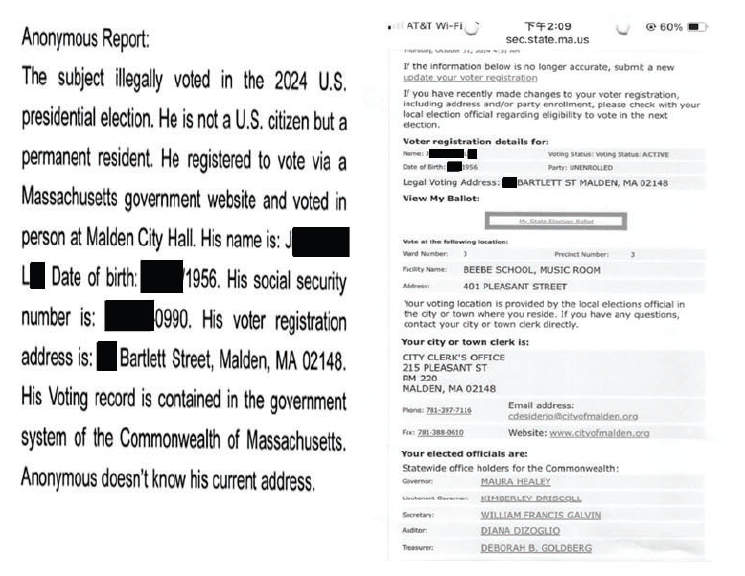 Anonymous report