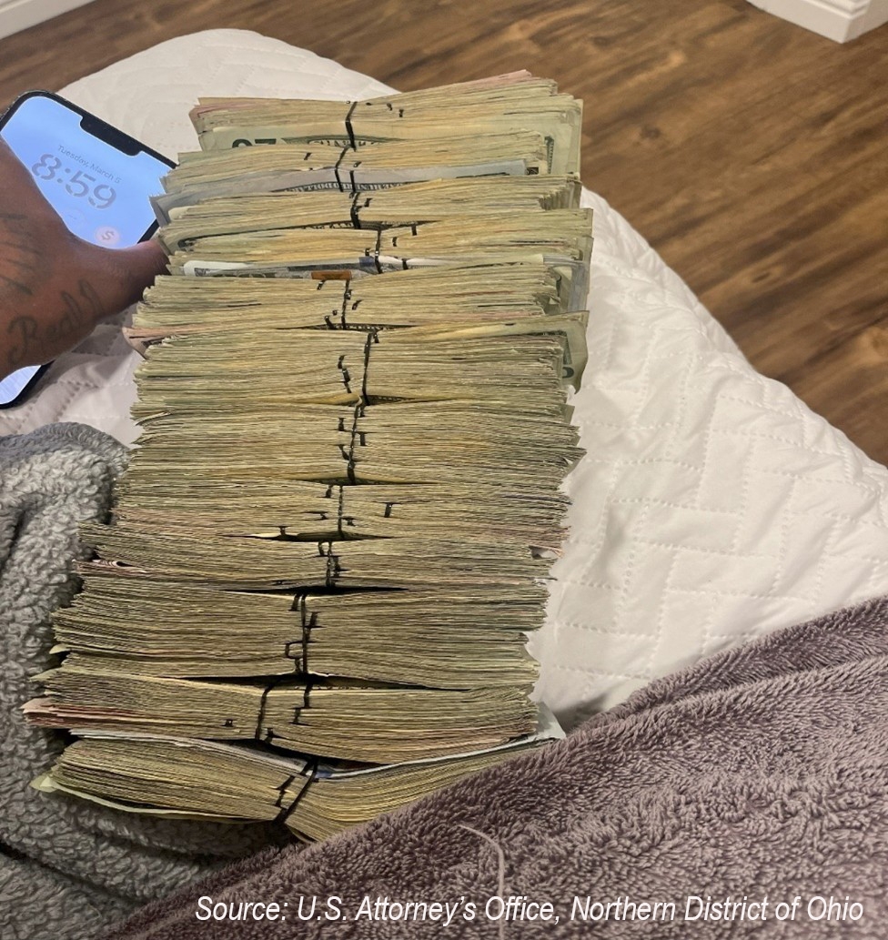 A large stack of cash