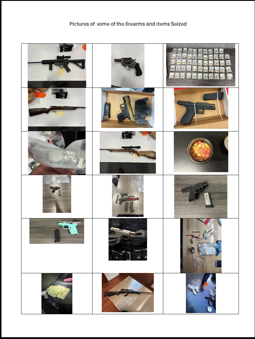 image showing guns seized during a law enforcement operation
