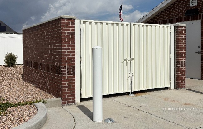 Image of dumpster in church parking lot