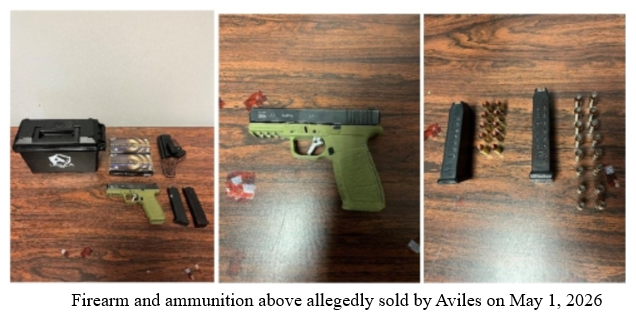 Firearms and ammunition allegedly sold by defendant