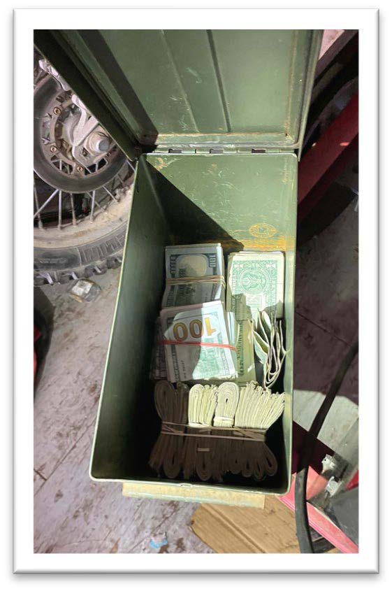 Cash found on property