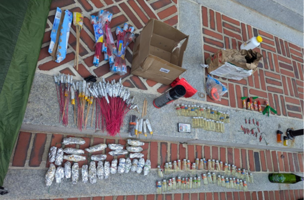 Items—including destructive devices—found inside of the defendant’s tent.