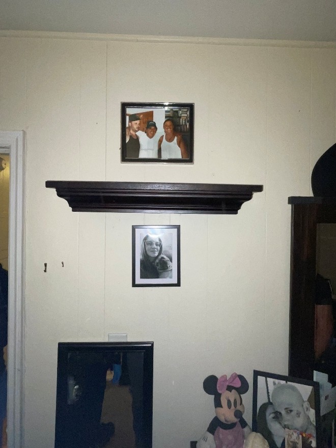 Shelf with hidden compartment and firearm