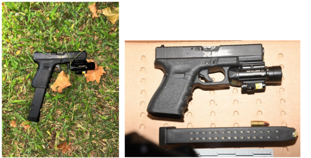 Following a brief foot chase, police recovered Johnson’s firearm, a nine-millimeter Glock 19 handgun with an obliterated serial number. The weapon was equipped with an extended magazine loaded with 31 rounds with one round in the chamber. It was also equipped with a flashlight mounted below the…