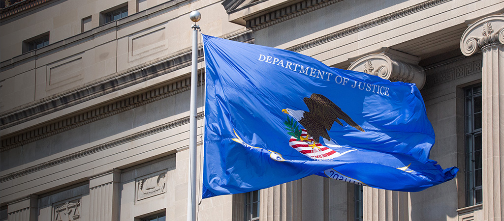 Department of Justice flag.