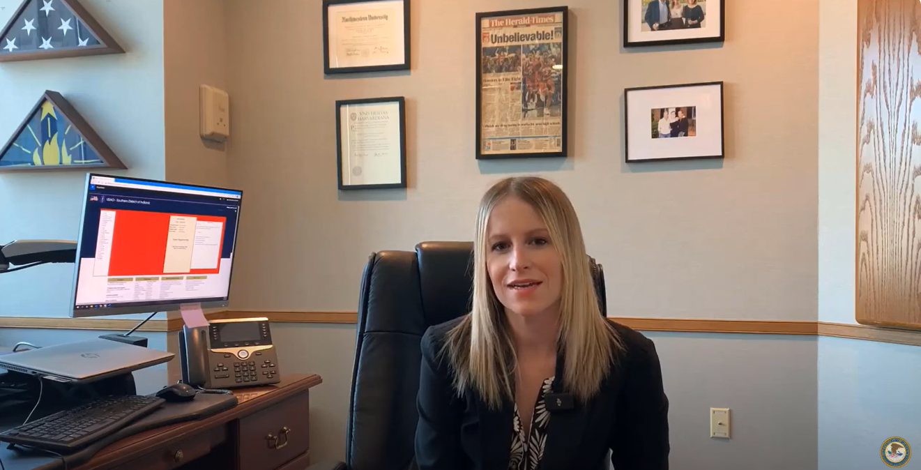 Sam in her office