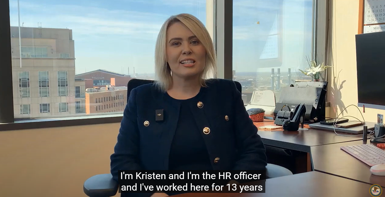 Kristen Greenwood, HR Director, in her office