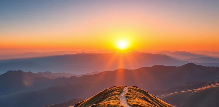 Sun over the Mountain Horizon