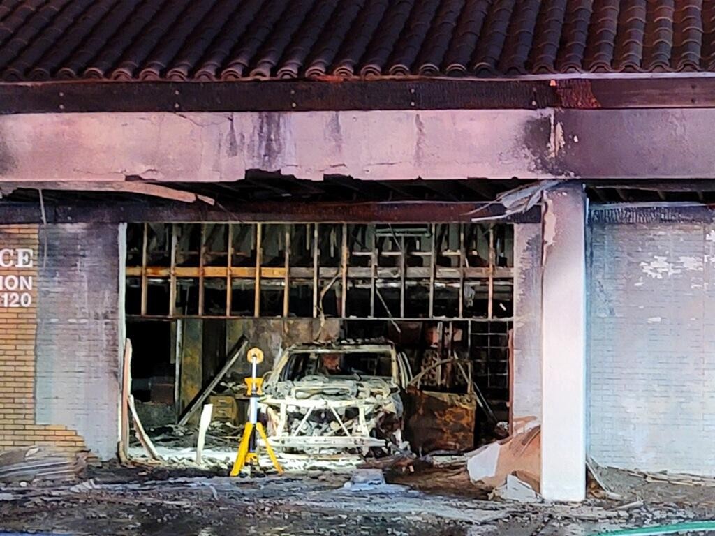 The burned remains of the Almaden Valley Post Office