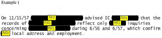 Example of Marking Redactions with Exemptions