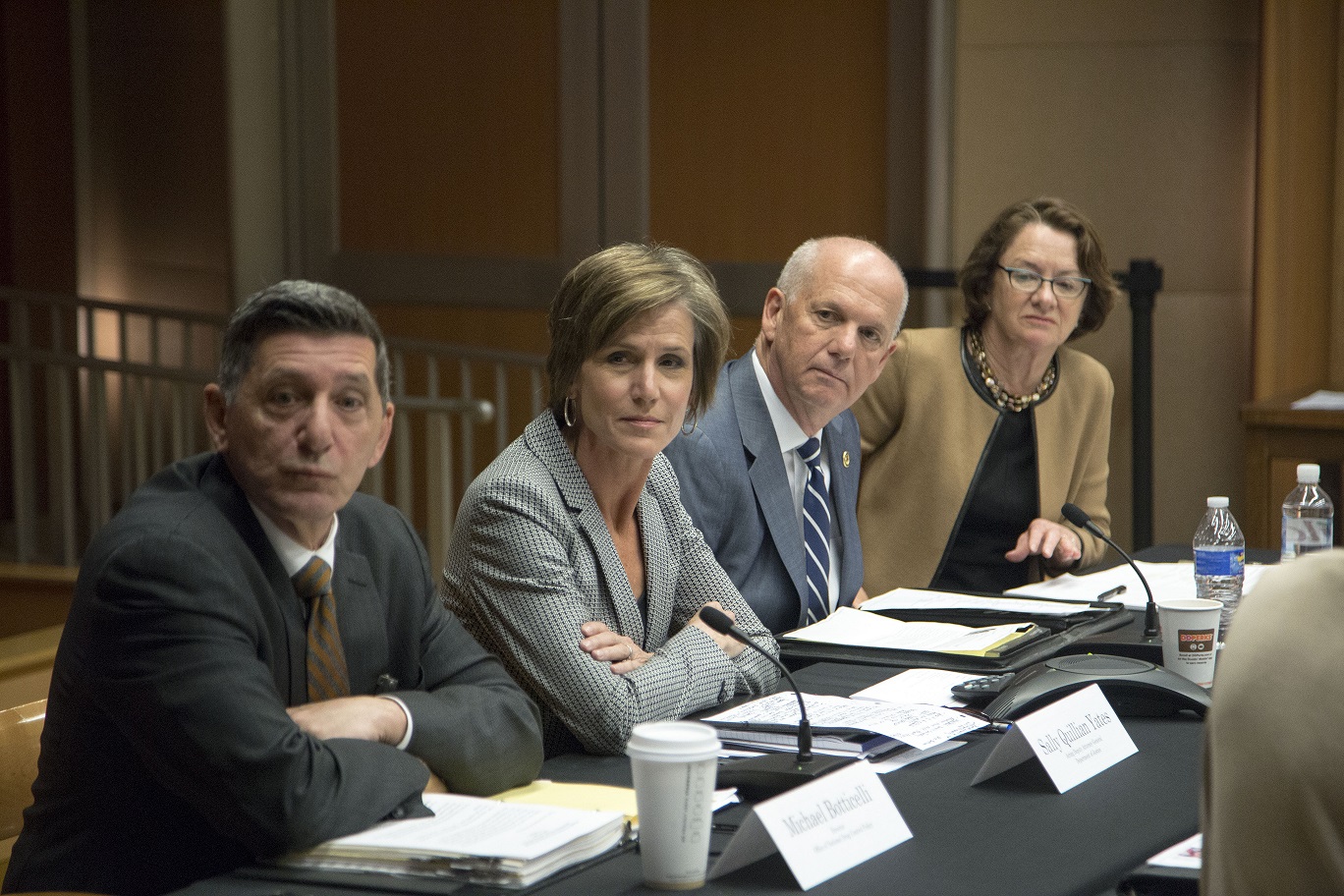 Acting DAG Sally Yates, Director Michael Botticelli on ONDCP and co-chairs for the first meeting of AG's Heroin Task Force