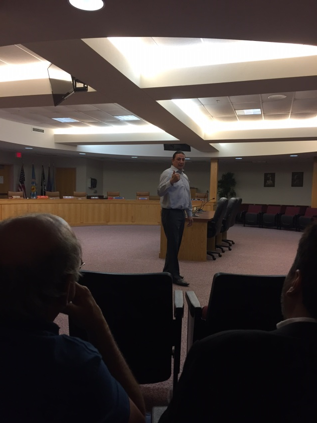 Tribal Chairman Dave Archambault, Jr., addresses the crowd during the mentorship assignment.