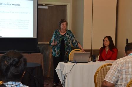 Karen Carpenter and U.S. Attorney Alicia Limtiaco presenting at the conference Karen Carpenter and U.S. Attorney Alicia Limtiaco presenting at the conference