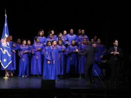 The Morgan State University Choir sings “America the Beautiful” at Attorney General Lynch’s investiture ceremony. 
