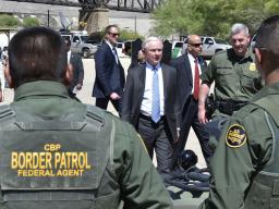 Attorney General Sessions meets with Departments of Justice and Homeland Security personnel.