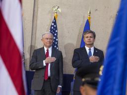 From left: Attorney General Jeff Sessions and FBI Director Christopher Wray