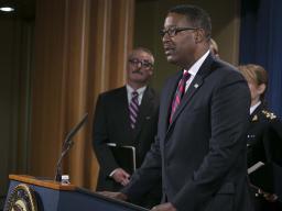 Acting ICE Deputy Director Peter T. Edge delivers remarks.