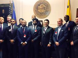 High school students from Communities in Schools of Atlanta with Assistant Attorney General Makan Delrahim, along with Chief of Staff John Elias