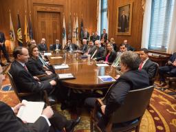 Attorney General Barr meets with Department leadership.