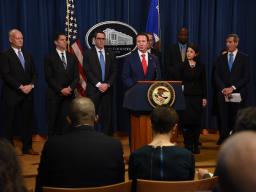 Jeff Landry, Louisiana Attorney General and National Association of Attorney General President, delivers remarks.