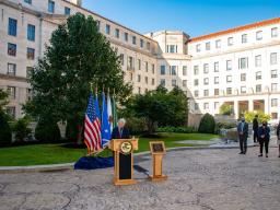 Attorney General Merrick B. Garland delivers remarks at the Department of Justice honoring the 20th Anniversary of the September 11 attacks.
