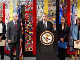 FBI Deputy Director Paul Abbate delivers remarks at a podium in Buffalo, New York.