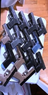 Parts of the illegal, untraceable firearms Alcantara purchased for his operation