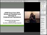 Embedded thumbnail for FY 2019 Office on Violence Against Women Underserved Program