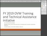 Embedded thumbnail for Fiscal Year 2019 Training and Technical Assistance Initiative