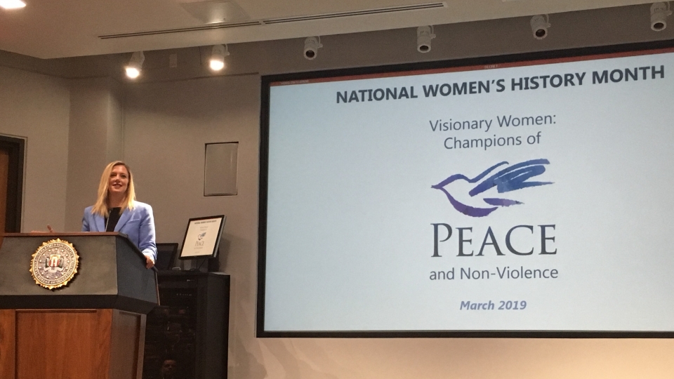 OVW Acting Director Katie Sullivan OVW Acting Director Katie Sullivan Speaks at FBI Women's History Month Event