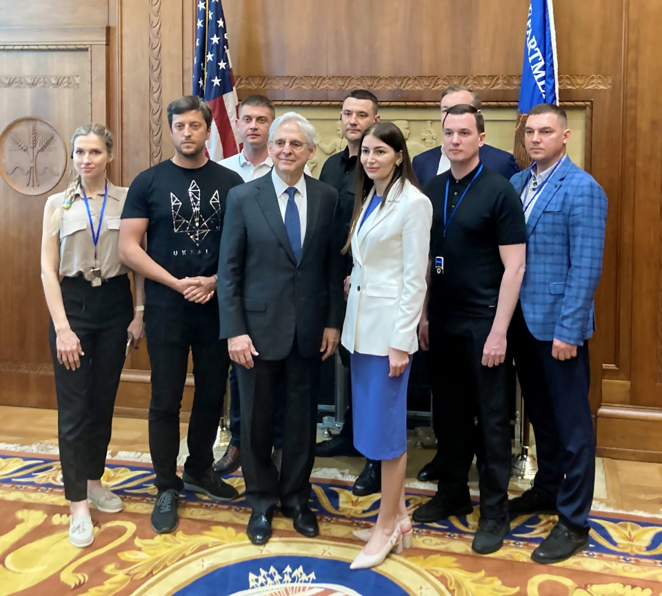 Attorney General Merrick B. Garland with members of the Ukraine Prosecutor General’s Office