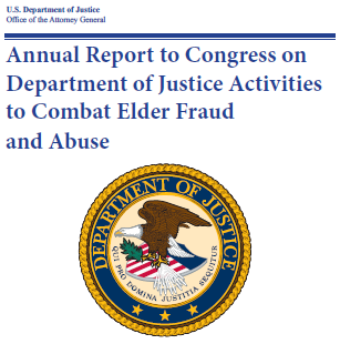 Annual Report to Congress on Department of Justice Activities to Combat Elder Fraud and Abuse