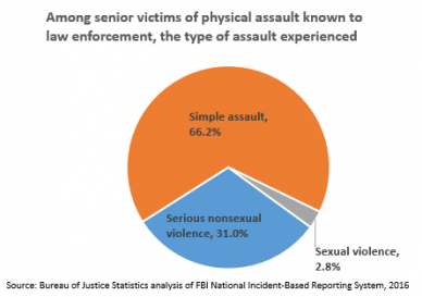 Among senior victims of physical assault known to law enforcement, the type of assault experienced Among senior victims of physical assault known to law enforcement, the type of assault experienced