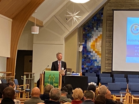 U.S. Attorney Cole Finegan addresses gathering at Fort Collins Protecting Houses of Worship Training