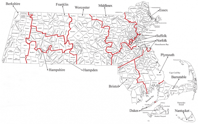MA county map MA county map