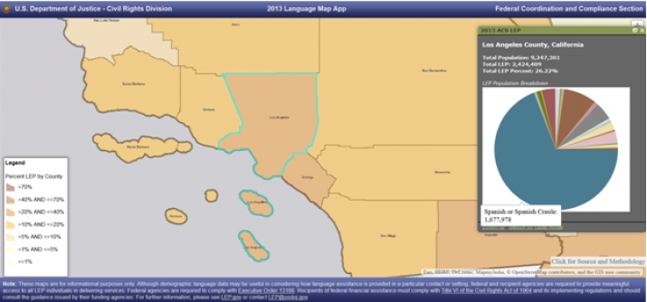 Map of Los Angeles County showing number and percent of LEP individuals Map of Los Angeles County showing number and percent of LEP individuals