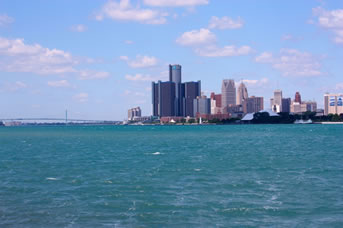 Flight 253 on Dec 25, 2009, at Detroit Metro Airport Detroit's skyline from Belle Isle.