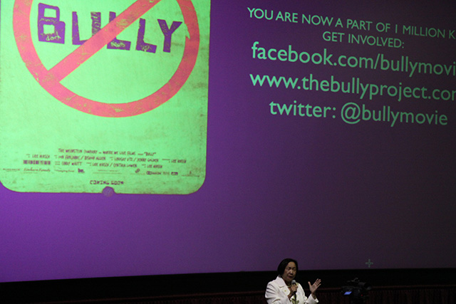 Mayor Quan addresses students before the screening of Bully