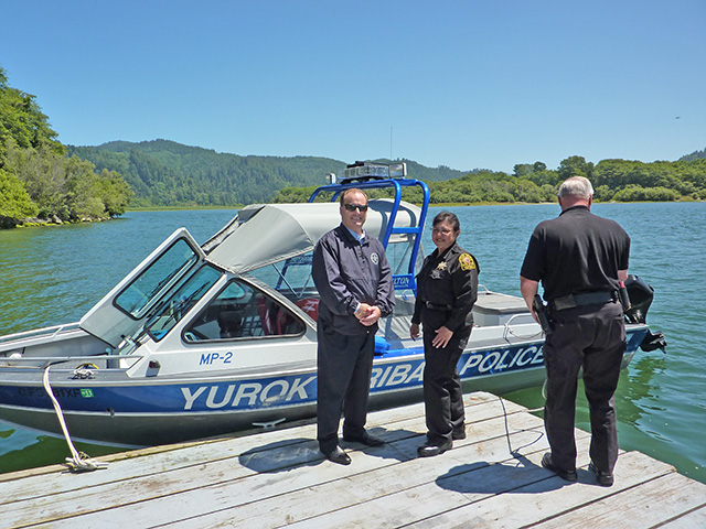 U.S. Marshal Donald O’Keefe with Yurok Tribal Police Chief Mary McQuillen.
