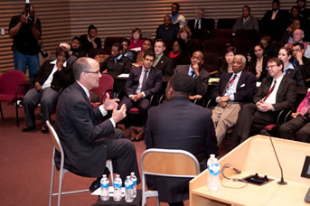 Thomas Perez, Assistant Attorney General for Civil Rights, speaks at the U.S. Attorney's Forum on Civil Rights at the Damon J.Keith Center at Wayne State University.