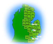 Map of the Eastern District of Michigan