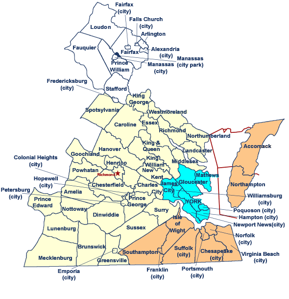 Virginia Map State And District Map Of Virginia Political Map Of ...